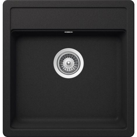 Granitspüle Victory S490.20 - schwarz, ab 50er Unterschrank, 490 x 510 mm inkl. Drehexcentergarnitur