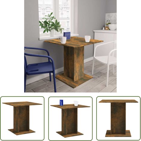 The Living Store Esstisch Räuchereiche 80x80x75 cm Holzwerkstoff - Esstisch - Holztisch - Küchentisch - Wohnzimmertisch - Rechteckiger Tisch (1/5)