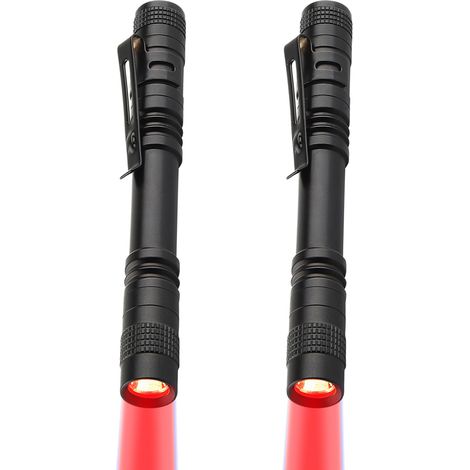 Lampe de poche LED à lumière rouge Lampe torche portable d'urgence - Petite lampe de poche de travail - Lampe de poche pour différents scénarios (1/5)