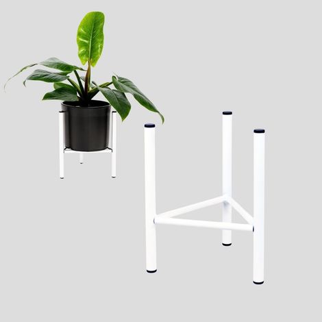 Soporte para macetas de metal, color blanco, estilo loft Dijon, M. Maceta máxima: 26 cm. (1/5)