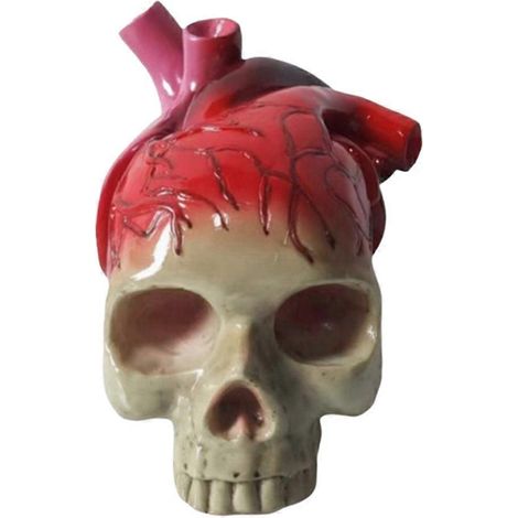 Totenkopf-Herz-Tischdekoration, Totenkopf-Herz-Halloween-Dekoration