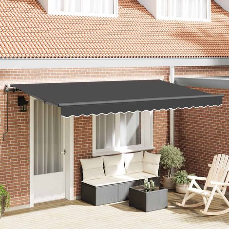 Einziehbare Markise Anthrazit 350 x 200 cm Stoff