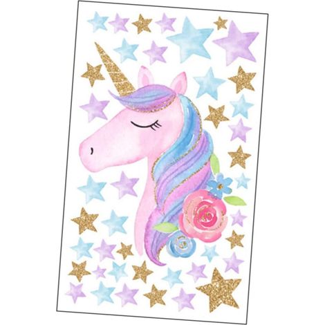 Totority Stickers muraux amovibles Licorne Décoration pour (1/5)