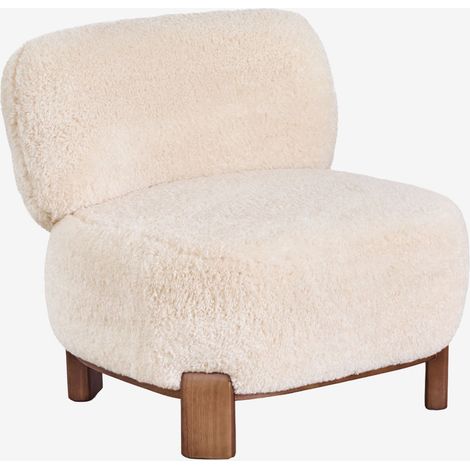 Pack de 2 fauteuils en bois de caoutchouc tapissés Eldred SKLUM (1/5)