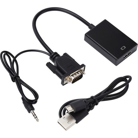 Convertisseur VGA vers HDMI avec Audio et Câble Intégré, Résolution 1080P (1/5)