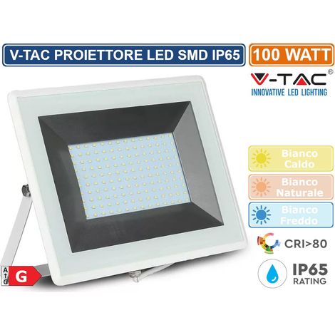 V-TAC VT-40101 FARETTO LED SMD 100W ULTRASOTTILE DA ESTERNO COLORE BIANCO - SKU 5967 / 5968 / 5969 - Colore Luce: Bianco Naturale (1/7)
