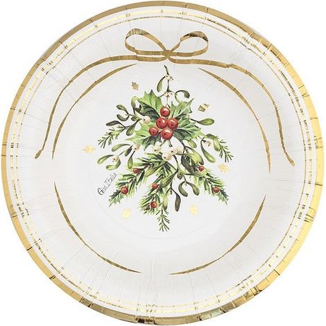 GIVI ITALIA Bicchieri Natale in carta (8 pz) - Merry Gold Christmas 250 cc