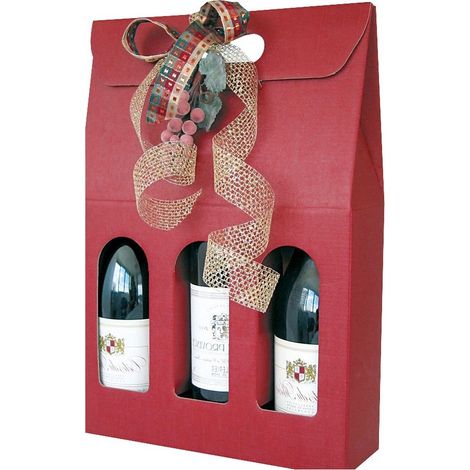 Étui BORDEAUX pour 2 BOUTEILLES 180 x 90 x 385mm - COLIS DE 30 BOITES (1/5)