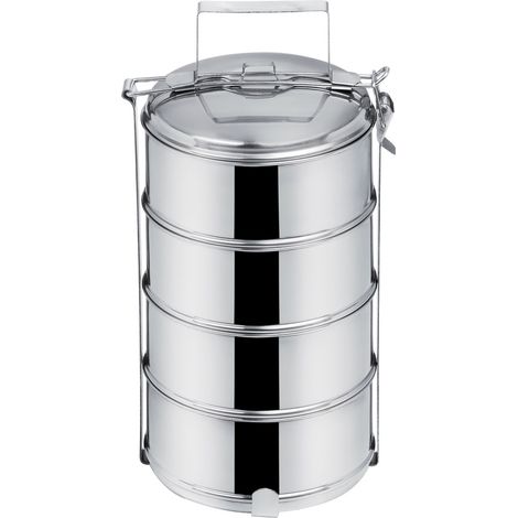 STEEL METHOD 4-Etagen-Thermoskanne für Lebensmittel, 4 x 1 l