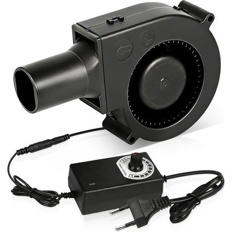 Ventilateur Radial 12 V avec Régulateur de Vitesse, Ventilateur Radial Turbine AC 220 V avec Sortie D'air, pour Camping, Barbecue, Pique-Nique, Cheminée Gonflable, Ventilation, Refroidissement (1/5)