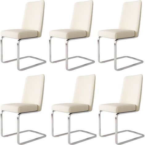 Set de 6 sillas de comedor de terciopelo beige con respaldo de rombos y patas de metal MODENUIT (1/5)