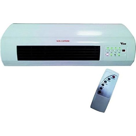 Vigor V-TCPA Termoconvettore a Parete 2000 W telecomando programmazione 7.5h funzione ventilazione protezione termica