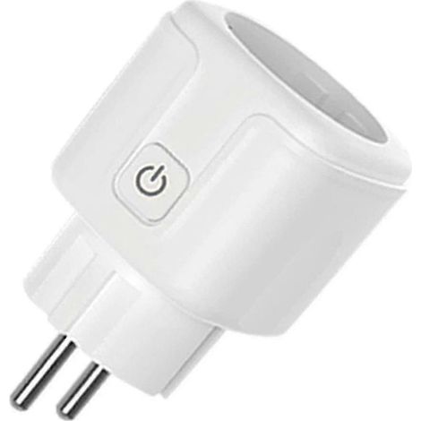 Prise connectée Tuya 16 A avec minuterie Wi-Fi, contrôle de la consommation électrique et compatible avec l'application Google Home Smartlife (prise européenne). (1/5)