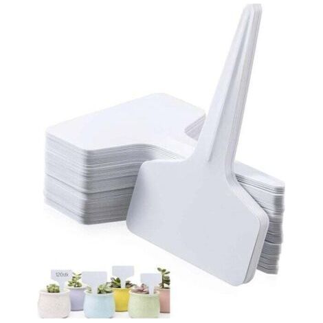 50 PCS Plant Labels, Seedling Label, 50x T-type Vegetable Garden Label (6 x 10 cm), waterproof labels, Reusable Labeling - Containers and Accessories for Plants. (White50) (1/4)