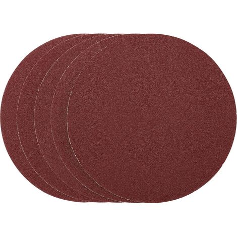 Lot de 5 disques abrasifs 305 mm - Oxyde d'aluminium grain 40 - Adhésif PSA rouge - Pour bois et métal - Compatible ponceuses d'établi