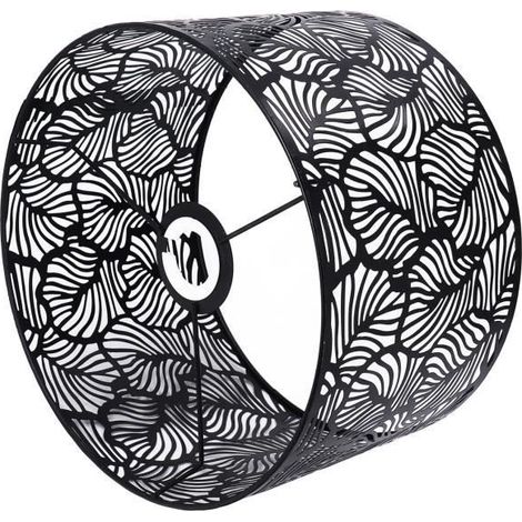 1 abat-jour moderne, en fer blanc et noir, 25 cm de diamètre, compatible E14/E27, pour salon ou studio (1/4)