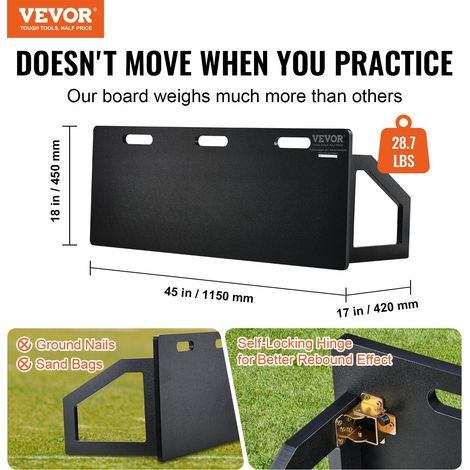 Planche de Rebond de Football, Mur de Football Portable 115x45 cm avec Rebond à 2 Angles, en PEHD, Équipement d'Entraînement de Foo… (1/5)