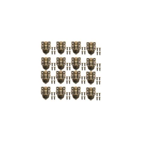 Loquets pour boîtes en bois, ensemble de 16 pièces, loquets vintage color bronzo, loquets coulissants rétro avec vis, adattati aux coffres et boîtes. -Crezuo