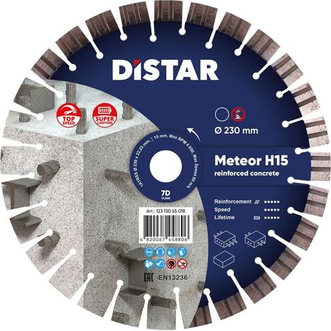 Distar Diamantscheibe Meteor H15 230 x 2,6 1,6 x 22,23 mm