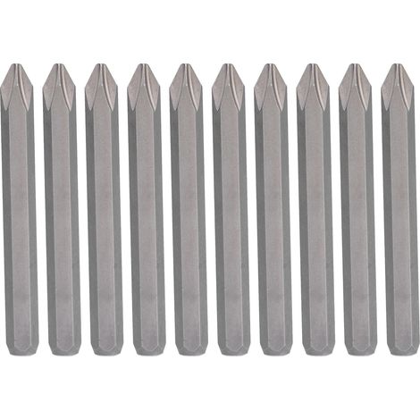 Lot de 10 embouts cruciformes magnétiques en acier S2, queue hexagonale 5/16 po, visserie industrielle (1/5)