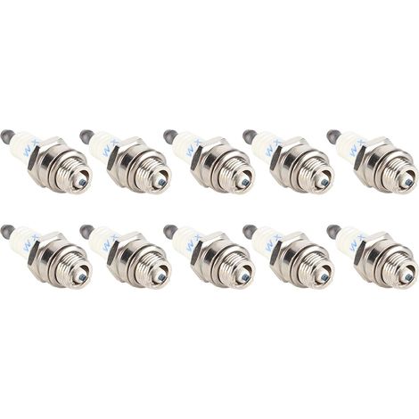 Pack of 10 Spark Plugs for Brush Cutters, Chainsaws, Blowers, with Premium Material to Increase Engine Performance and Efficiency (1/5)
