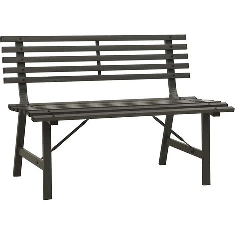 Maison Exclusive - Panchina da Giardino 110 cm in Acciaio Nera (1/5)