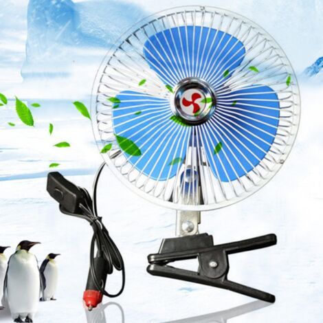 Ventilateur Voiture 12V, 25W Ventilateur Radiateur Voiture 12V Mini Ventilateur de Rotation à 180° pour Voiture Bateau Camping (1/5)