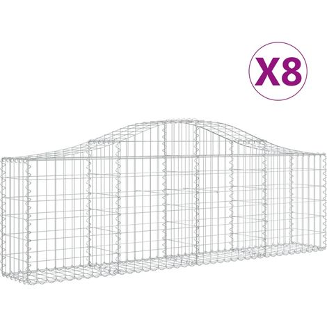 Maison Exclusive - Cesti Gabbioni ad Arco 8 pz 200x30x60/80 cm Ferro Zincato