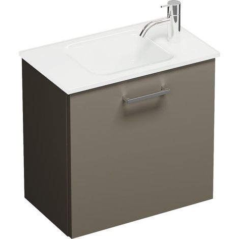 Burg Eqio Glas-WT+WT-Unterschrank Grau Hochglanz/Weiß GRP95