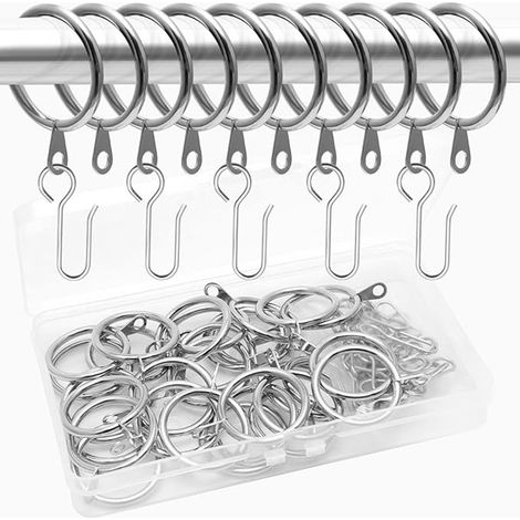 Ensemble de 50 crochets pour enrouleur de rideaux, accessoires de crochets métalliques pour tringle à rideaux, accessoires pour enrouleur de rideaux (1/5)