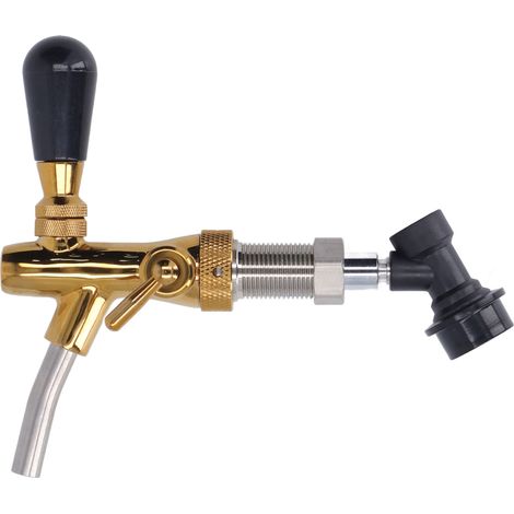 Robinet à bière G5/8, robinet réglable en laiton et acier inoxydable avec raccord rapide. (1/5)