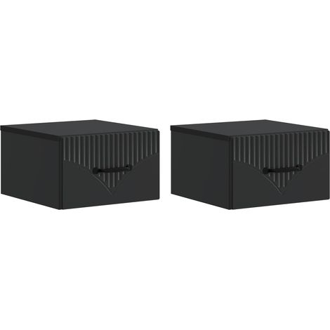 Maison Exclusive - Cabinet de chevet mural 2 pcs Noir 34,5 x 33 x 20 cm (1/5)