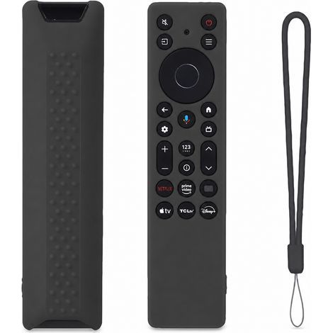 Housse de Protection en Silicone Noire pour Télécommande TV Compatible avec TCL RC813A RC923A (1/5)