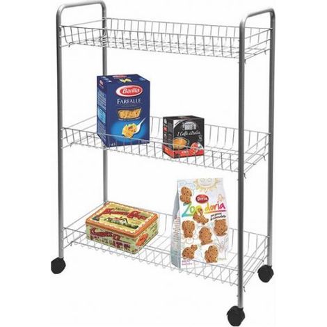Carrello Portaverdure da Cucina Slim Big Store 4 Piani Silver con Ruote Artex (1/2)