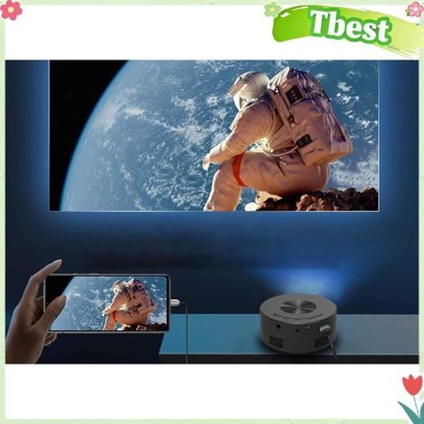 Tbest projecteur domestique Projecteur Portable 1080P projecteur de film enfants projecteur vidéo à electromenager multifonction (1/5)
