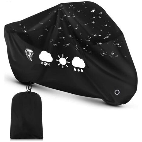 Bache Moto, Housse Moto Résistant aux déjections d'oiseaux, à l'eau, à la Poussière/Neige/Pluie, au Vent,Bache de Protection Exterieur pour Scooter Custom De 245105125 cm (1/5)
