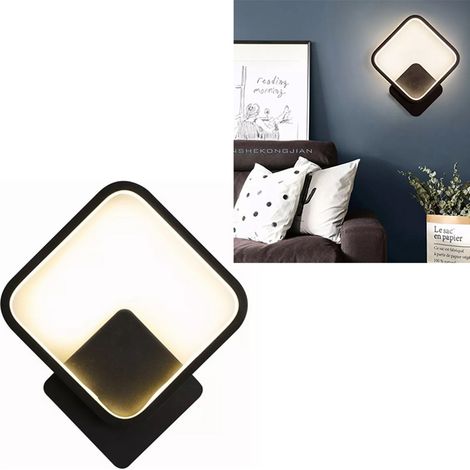 Applique murale LED noire carrée tricolore, lampe moderne pour intérieur et extérieur, chambre à coucher, salon, maison, 110V (1/5)