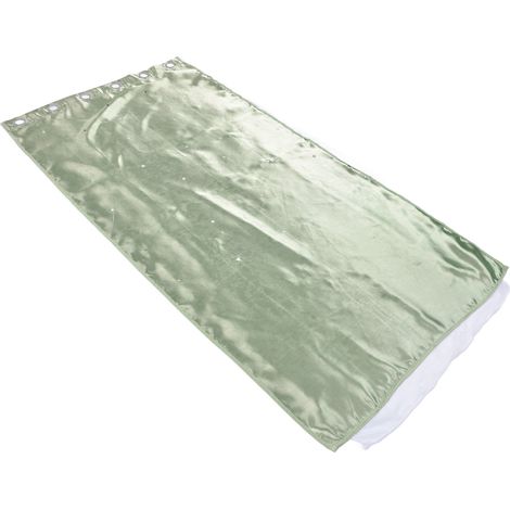Voilage double couche étoiles ajourées, 1x2m, rideau romantique princesse pour chambre salon, style tendance, vert, prêt à poser. (1/5)