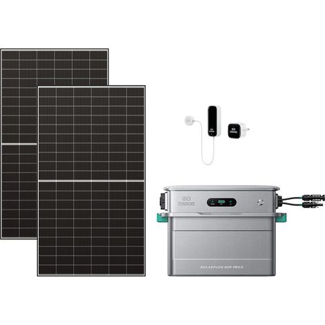 Zendure SolarFlow 800 Pro 2 – Balkonkraftwerk mit Speicher, 2640W Solar-Eingang, 1000W AC-Laden, 800W Ausgang, KI-Energiemanagement, mit Smart Meter D0, 2x500W Solarpanel