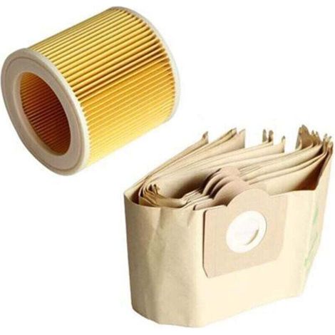 5 sacs à poussière 1 filtre d'aspirateur WD3 Premium WD 3.300 M WD 3.200 WD3.500 P 6.959-130 (1/4)