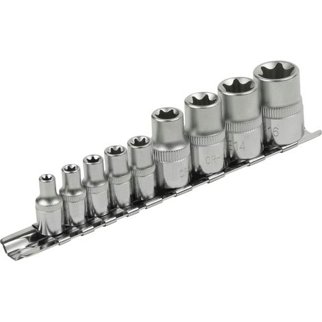 EXTOL PREMIUM Steckschlüsselsatz TORX, 9-teilig, 1/4", 1/2", 8818114