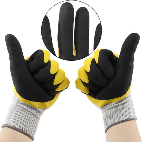 Robuste, rutschfeste Arbeitshandschuhe – [Markenlos] – Gelbes Modell – 23 cm – Paar – Strapazierfähige, rutschfeste und wasserdichte Gartenhandschuhe aus atmungsaktivem Material (1/5)