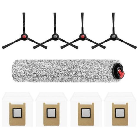 Sac �� poussi��re avec brosse lat��rale et lingette pour balai �� franges, compatible avec les aspirateurs Eufy Omni E25/E28. Pi��ces d��tach��es et accessoires : sacs de rechange.