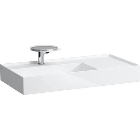 LAUFEN Kartell lavabo, tablette droite, 1 trou pour robinetterie,