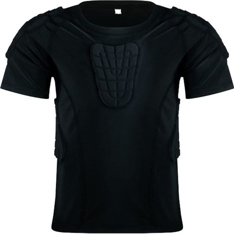 Maillot De Compression Protecteur - Manches Courtes - Rembourré Épaules Poitrine Dos Cotes - Pour Sports Intensifs - Enfants Et Adolescents - 1 Pièce
