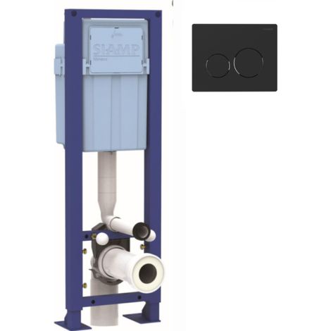 Bâti-support WC autoportant SIAMP Ingenio Premium quieto avec plaque de commande noir