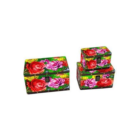 Scatola ecopelle 1-3 multicolor rettangolare cm 26x18h14