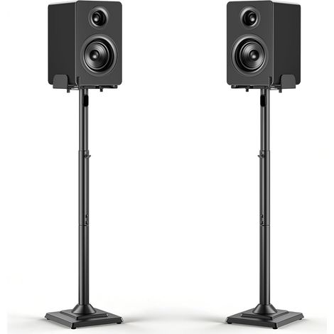Standing Speaker Stand, Height Adjustable, Universal Speaker Stand with Extendable Support Plate and Internal Cable Channel, 11 lbs Load Capacity, 1 Pair (1/5)