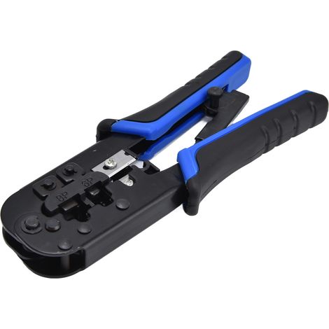 Pince à sertir réseau RJ11/45, outil de crimpage à cliquet, kit de connecteurs RJ, pince professionnelle pour câbles (1/5)