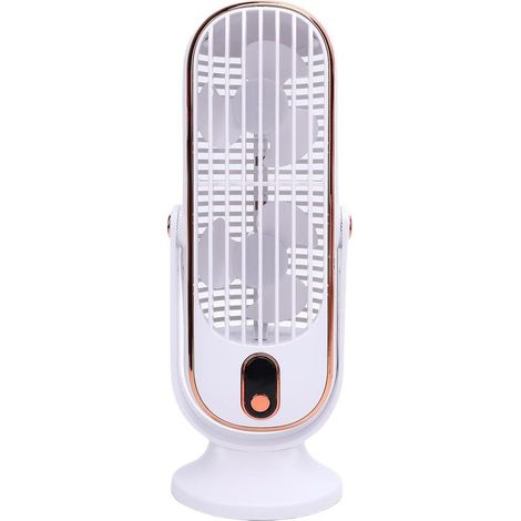 Ventilateur de Tour de Table, Ventilateur de Tour de Bureau Double Portable, Moteur sans Balais à 5 Vitesses, Rechargeable par USB avec Affichage LED pour la Maison, le Bureau, (WHITE) (1/5)